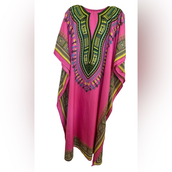 Santé Classics Caftan One Size Polyester Pink Tunic Cover Up - Picture 2 of 4